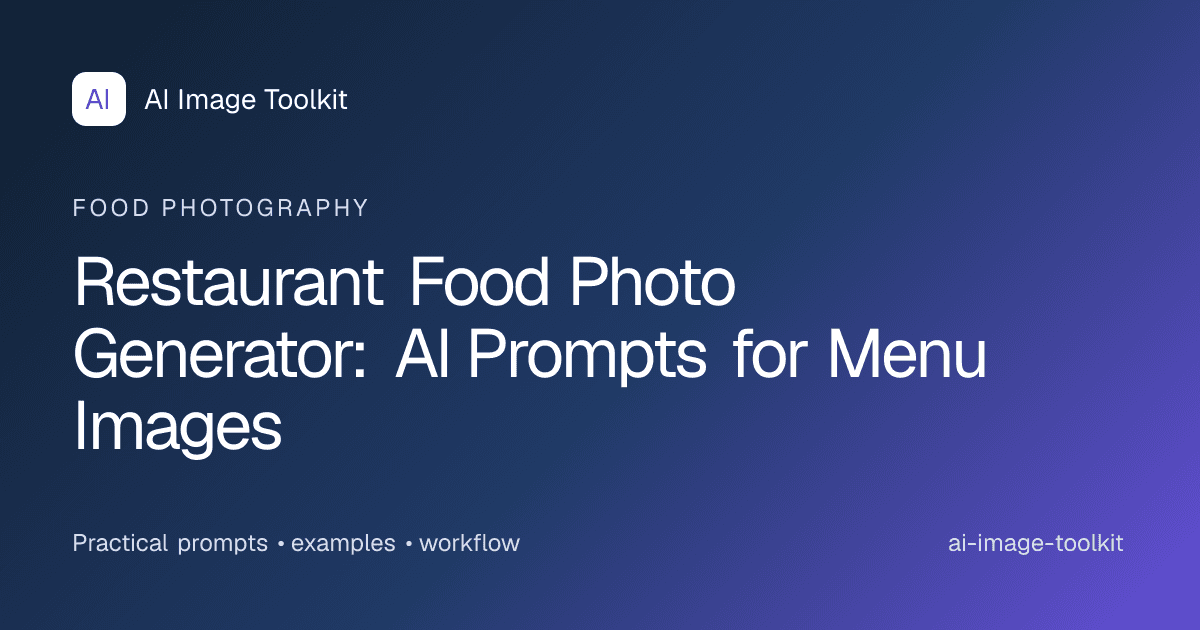 Restaurant Food Photo Generator: AI Prompts for Menu Images